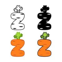 Alphabet Z in flat style isolated vector