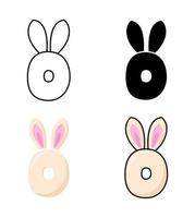 Alphabet O in flat style isolated vector