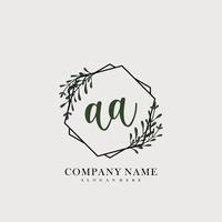 Initial beauty floral logo template vector