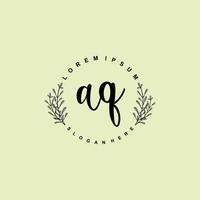 AQ Initial beauty floral logo template vector