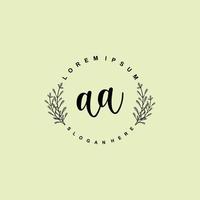 AA Initial beauty floral logo template vector
