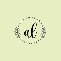 AL Initial beauty floral logo template vector