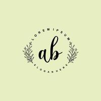 AB Initial beauty floral logo template vector