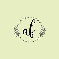 AF Initial beauty floral logo template vector