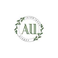 AU Initial beauty floral logo template vector