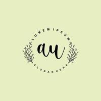 AU Initial beauty floral logo template vector