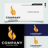 Set of fire logos. Collection. Modern style. Vector illustration