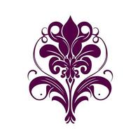 Ornamental orchid flower design for versatile applications. Ideal for tattoos, emblems, t-shirts, wall art, pyrography, crafting, and sublimation. Vector monochrome illustration isolated.