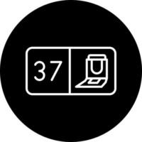 Seat Number Thirty Seven Vector Icon