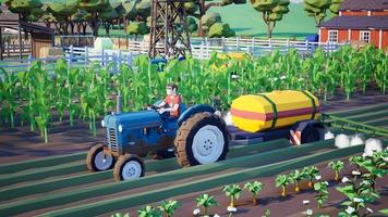 Metaverse avatars of people learning to increase agricultural productivity in smart farm of virtual world, 3d render photo