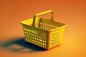 Supermarket basket, background. Digital illustration AI photo