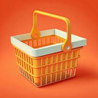 Supermarket basket, background. Digital illustration AI photo