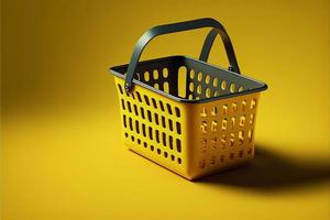 Supermarket basket, background. Digital illustration AI photo