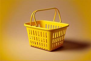 Supermarket basket, background. Digital illustration AI photo