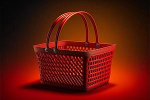 Supermarket basket, background. Digital illustration AI photo