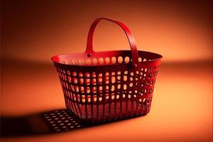 Supermarket basket, background. Digital illustration AI photo