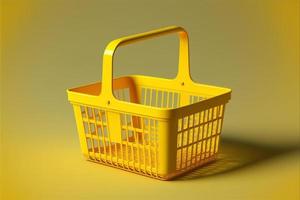 Supermarket basket, background. Digital illustration AI photo