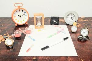 Still life with different clock photo