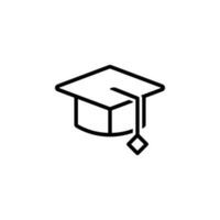 square academic cap icon isolated vector EPS10