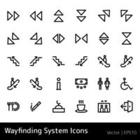 set of wayfinding system icons vector