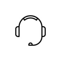 isolated headphone with mic icon vector