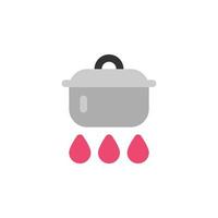 isolated cooking pot on fire icon on white background vector