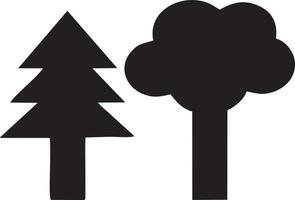 tree icon symbol image vector, illustration of the tree botany in black image vector