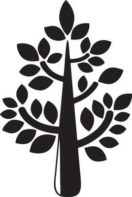 tree icon symbol image vector, illustration of the tree botany in black image