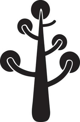 tree icon symbol image vector, illustration of the tree botany in black image