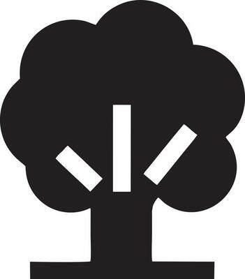 tree icon symbol image vector, illustration of the tree botany in black image