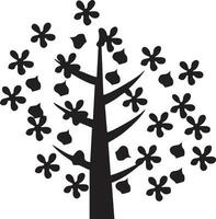 árbol icono símbolo imagen vector, ilustración de el árbol botánica en negro imagen vector