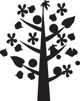 tree icon symbol image vector, illustration of the tree botany in black image vector