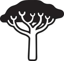 árbol icono símbolo imagen vector, ilustración de el árbol botánica en negro imagen vector