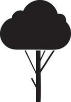 tree icon symbol image vector, illustration of the tree botany in black image vector