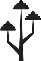 tree icon symbol image vector, illustration of the tree botany in black image vector