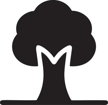 tree icon symbol image vector, illustration of the tree botany in black image vector