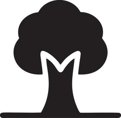 tree icon symbol image vector, illustration of the tree botany in black image