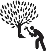 tree icon symbol image vector, illustration of the tree botany in black image vector