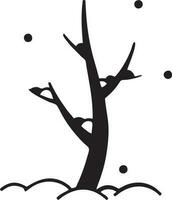 tree icon symbol image vector, illustration of the tree botany in black image vector