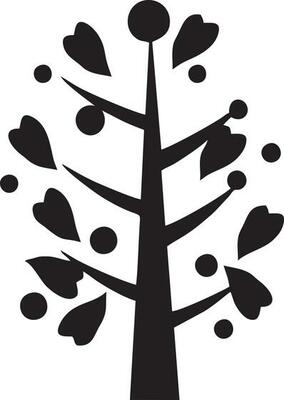 tree icon symbol image vector, illustration of the tree botany in black image