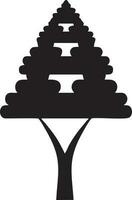 tree icon symbol image vector, illustration of the tree botany in black image vector