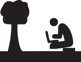 árbol icono símbolo imagen vector, ilustración de el árbol botánica en negro imagen vector