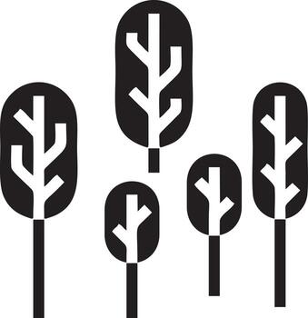 tree icon symbol image vector, illustration of the tree botany in black image vector