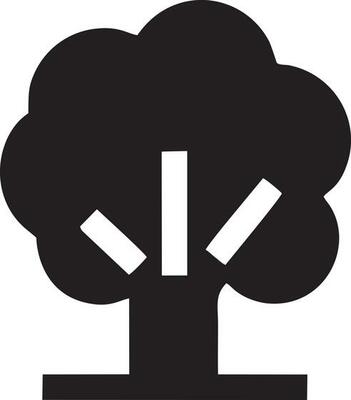 tree icon symbol image vector, illustration of the tree botany in black image