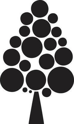 tree icon symbol image vector, illustration of the tree botany in black image