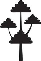 tree icon symbol image vector, illustration of the tree botany in black image vector