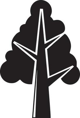 tree icon symbol image vector, illustration of the tree botany in black image