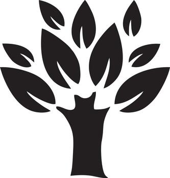 tree icon symbol image vector, illustration of the tree botany in black image vector