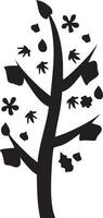 tree icon symbol image vector, illustration of the tree botany in black image vector