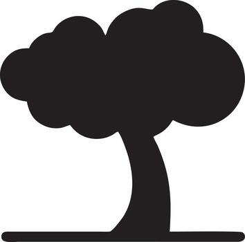 tree icon symbol image vector, illustration of the tree botany in black image vector